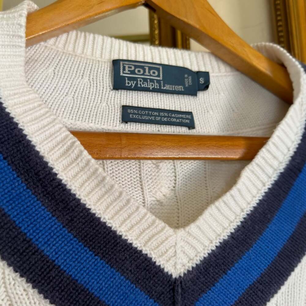 Polo by Ralph Lauren US Open 2012 Cable Knit V-Neck Sweater Size S (Medium)